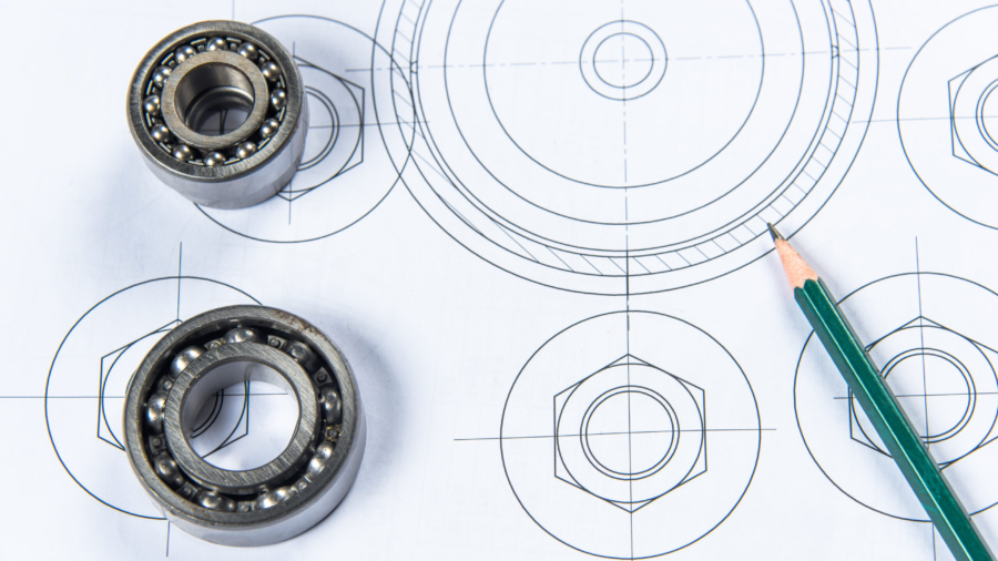 detail shot of Architectural blueprints.